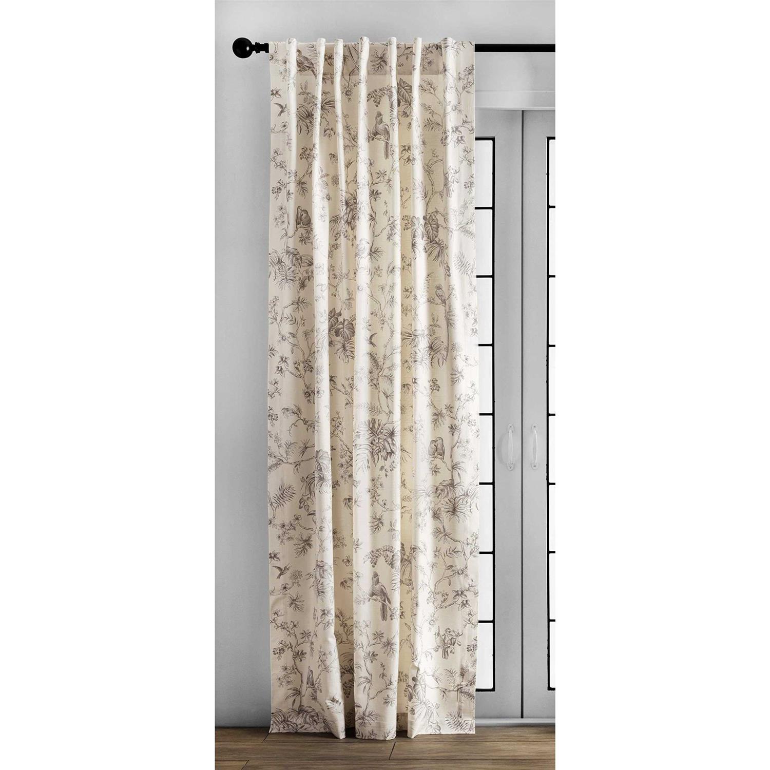 100% Cotton Toile Semi-Sheer Rod Pocket Single Curtain Panel Maison d’ Hermine Curtain