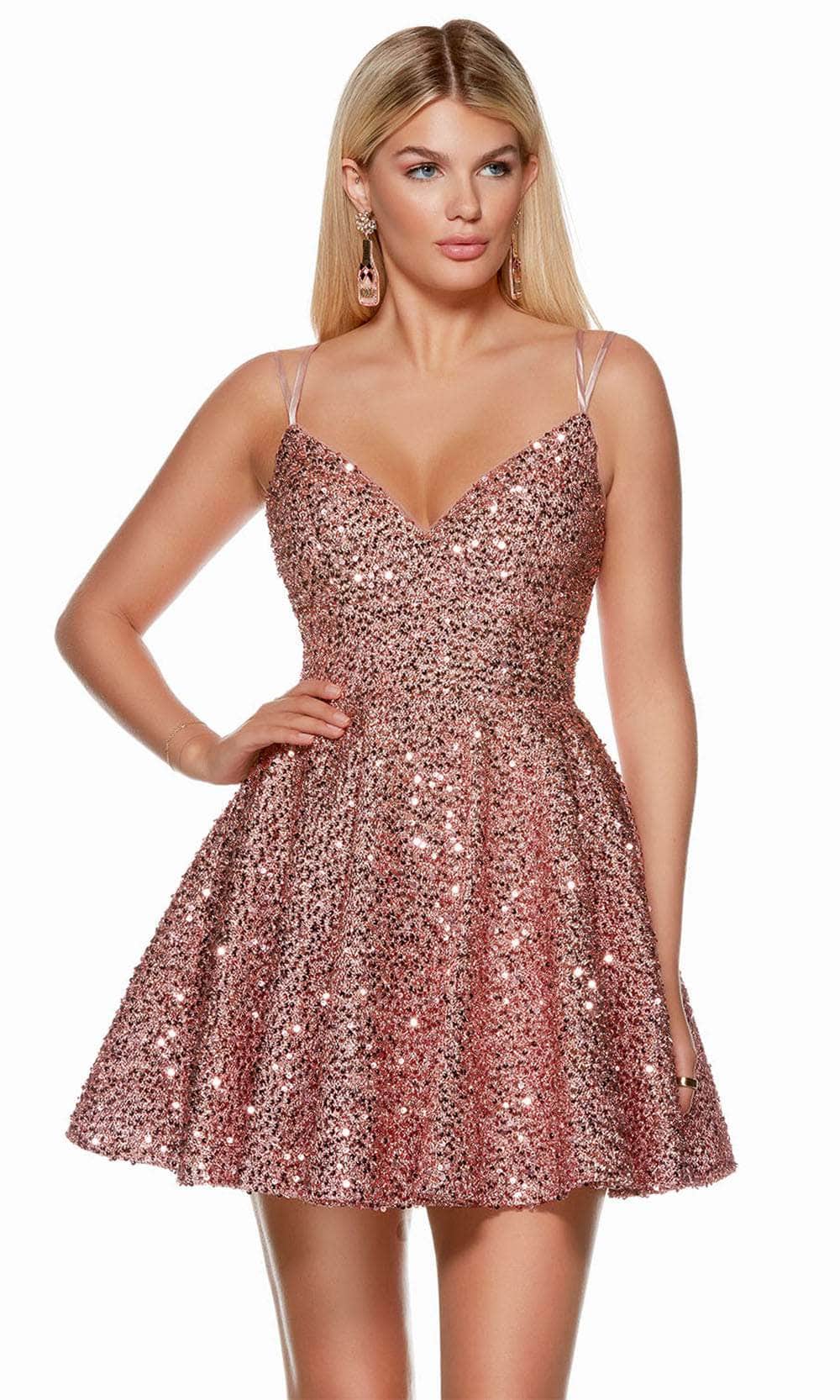 V-Neck Sparkling Cocktail Dress