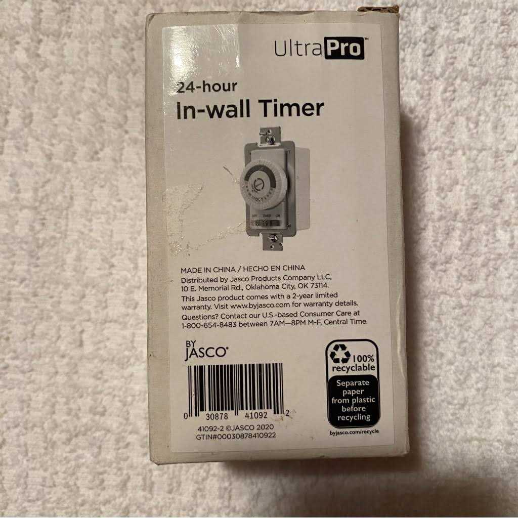 UltraPro 24-Hour Mechanical In-Wall Timer White