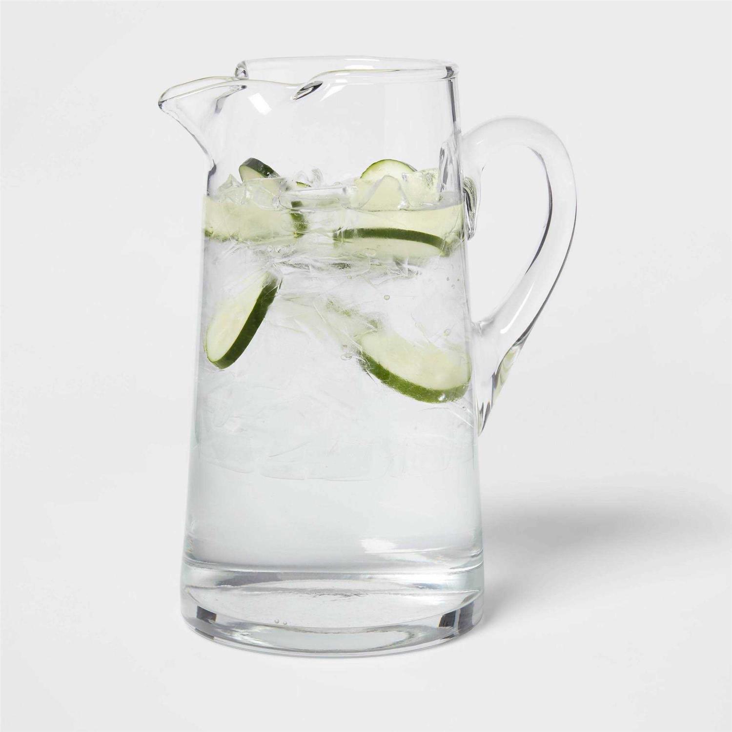 Threshold Glass Tall Pitcher with Handle