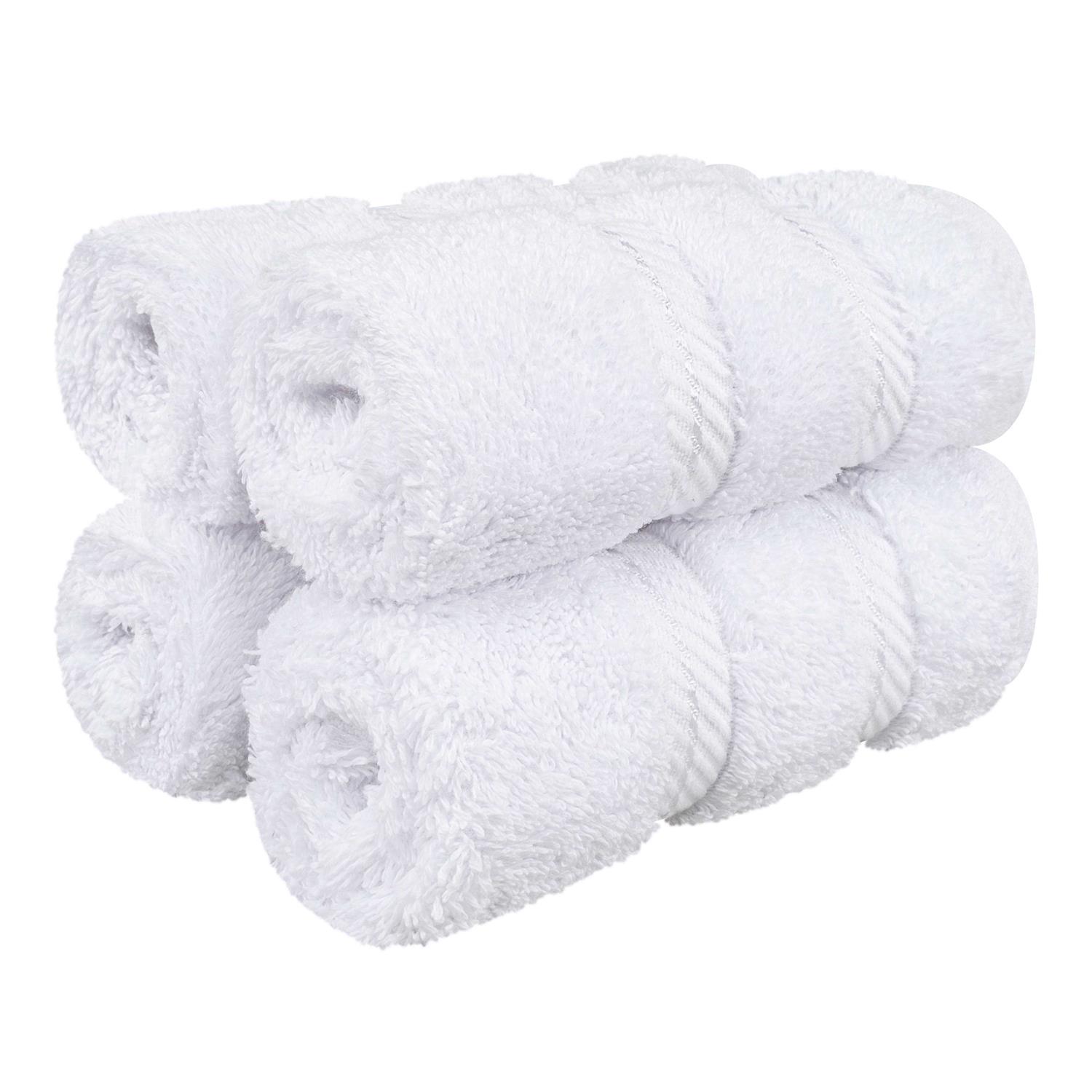 American Soft Linen Washcloth Set 100% Turkish Cotton 4 Piece Face Hand Towels for Bathroom and Kitchen