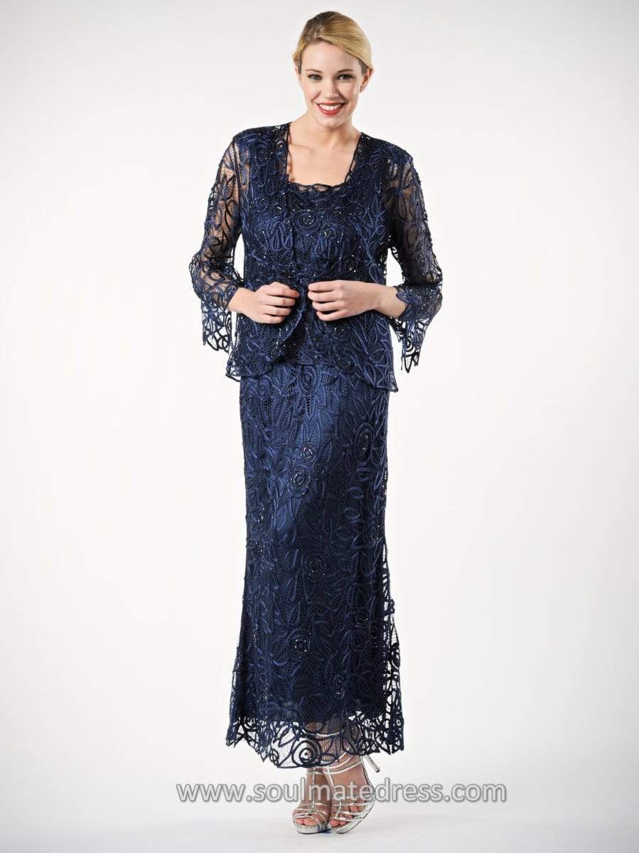 Lace Illusion Sleeves Mother Of The Bride Dress