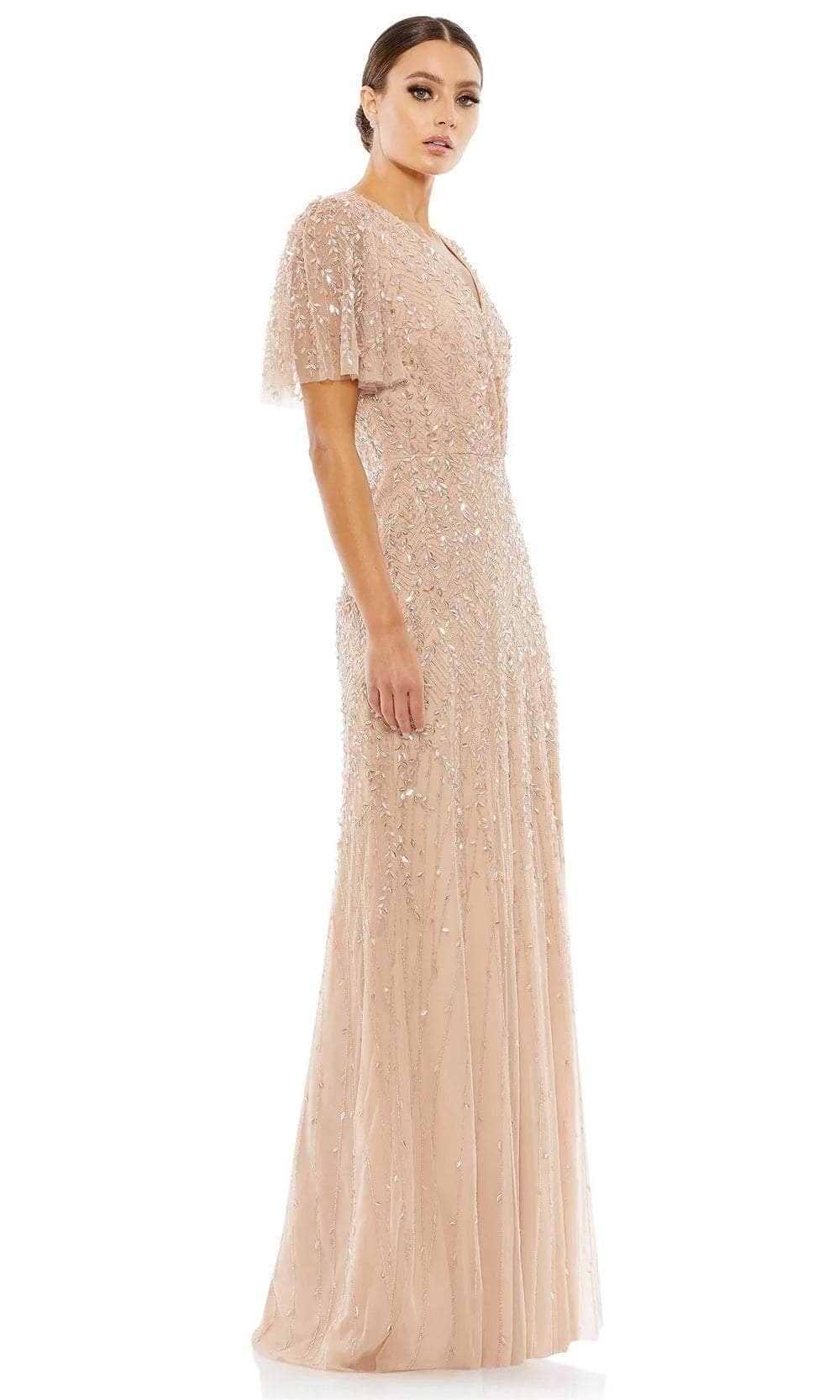 V-Neck Sequined Formal Gown