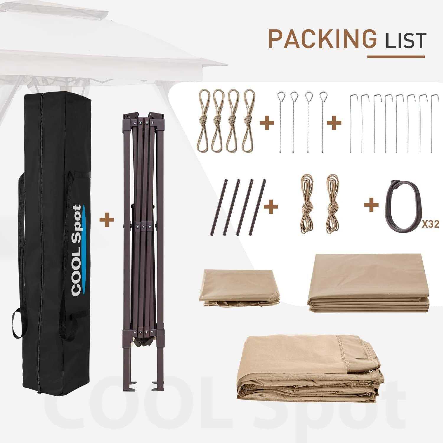 COOS BAY Cool Spot 11×11 Pop-Up Instant Gazebo Tent with Mosquito Netting Outdoor Canopy Shelter with 121 Square Feet of Shade