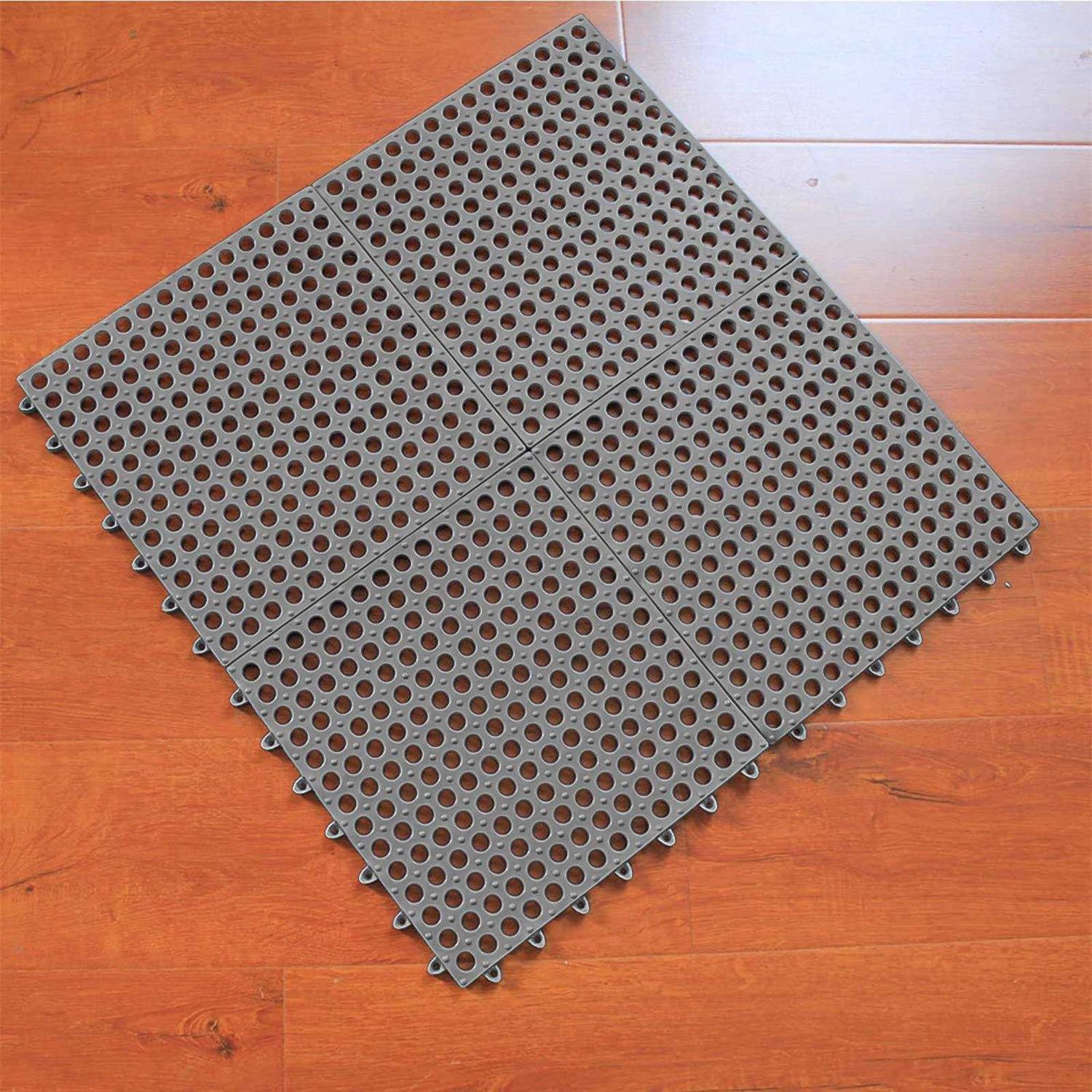 16Pack Drainage Interlocking Tiles 12”x12” Non-Slip Pool Bathtub Drain Tiles for Flooring