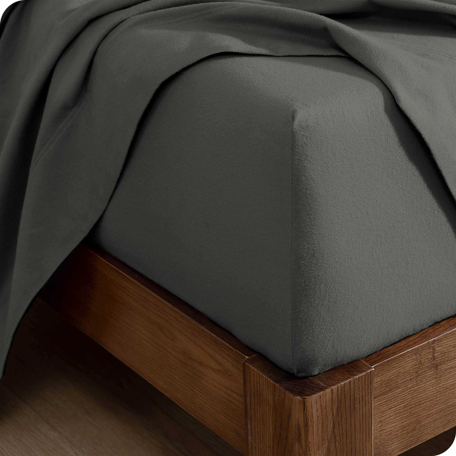 Bare Home 100% Cotton Flannel Fitted Bottom Sheet