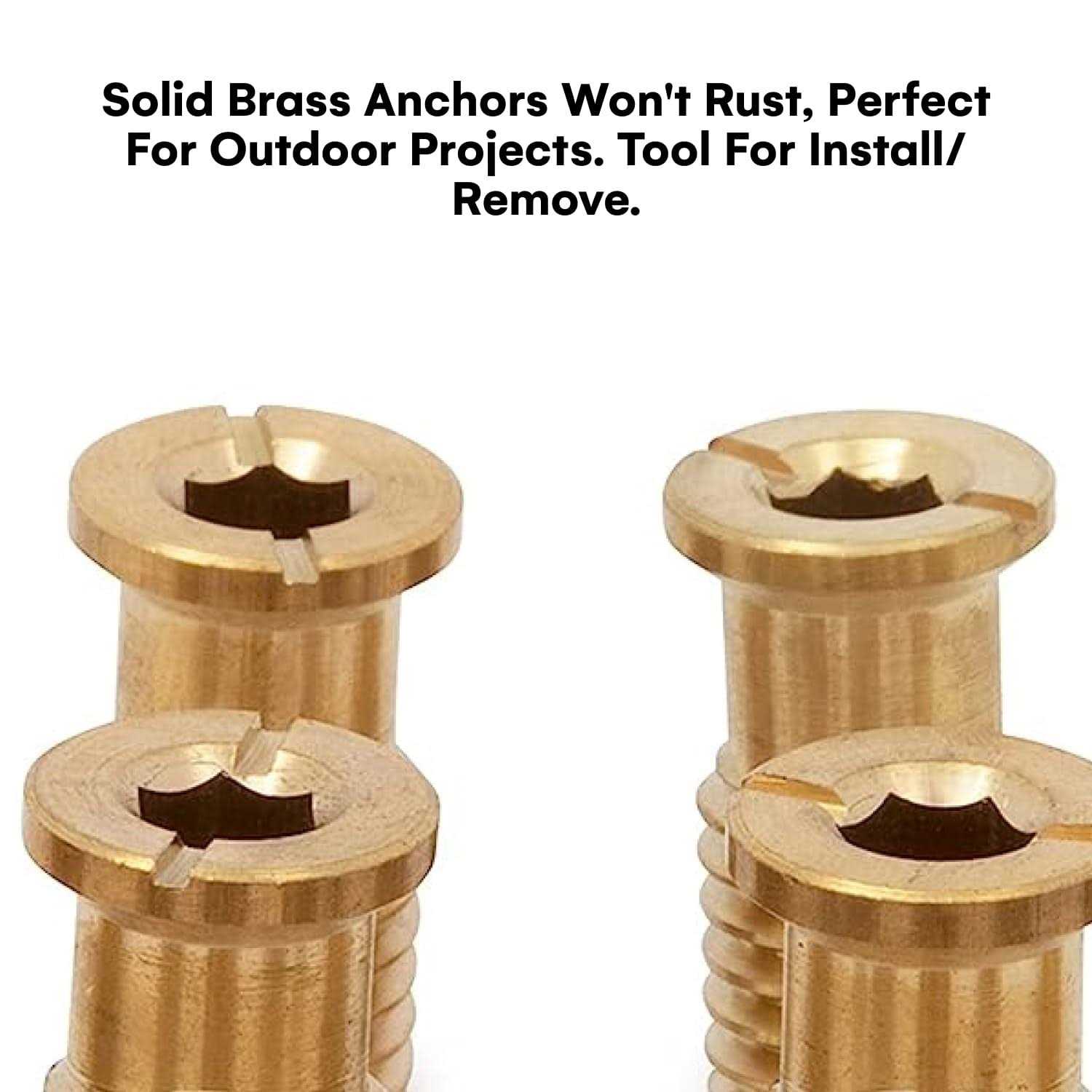 Wood Grip Pool Cover Brass Anchor Head Screw Bolt