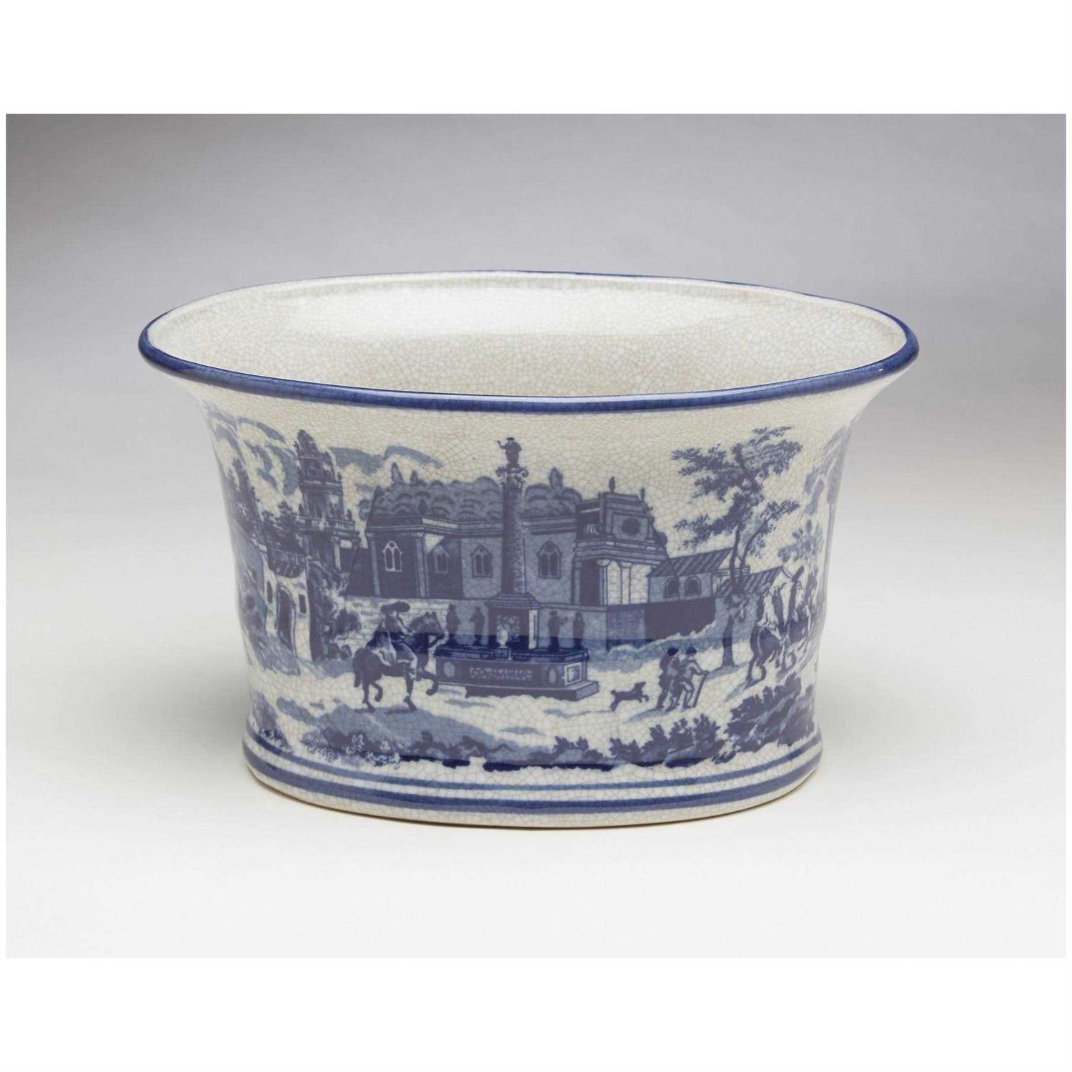 AA Importing 59846 Blue And White Planter