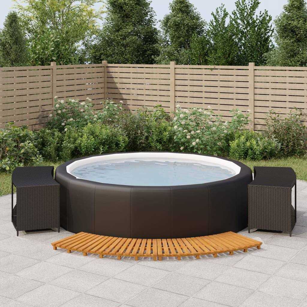 vidaXL Hot Tub Surround Poly Rattan and Solid Wood Acacia