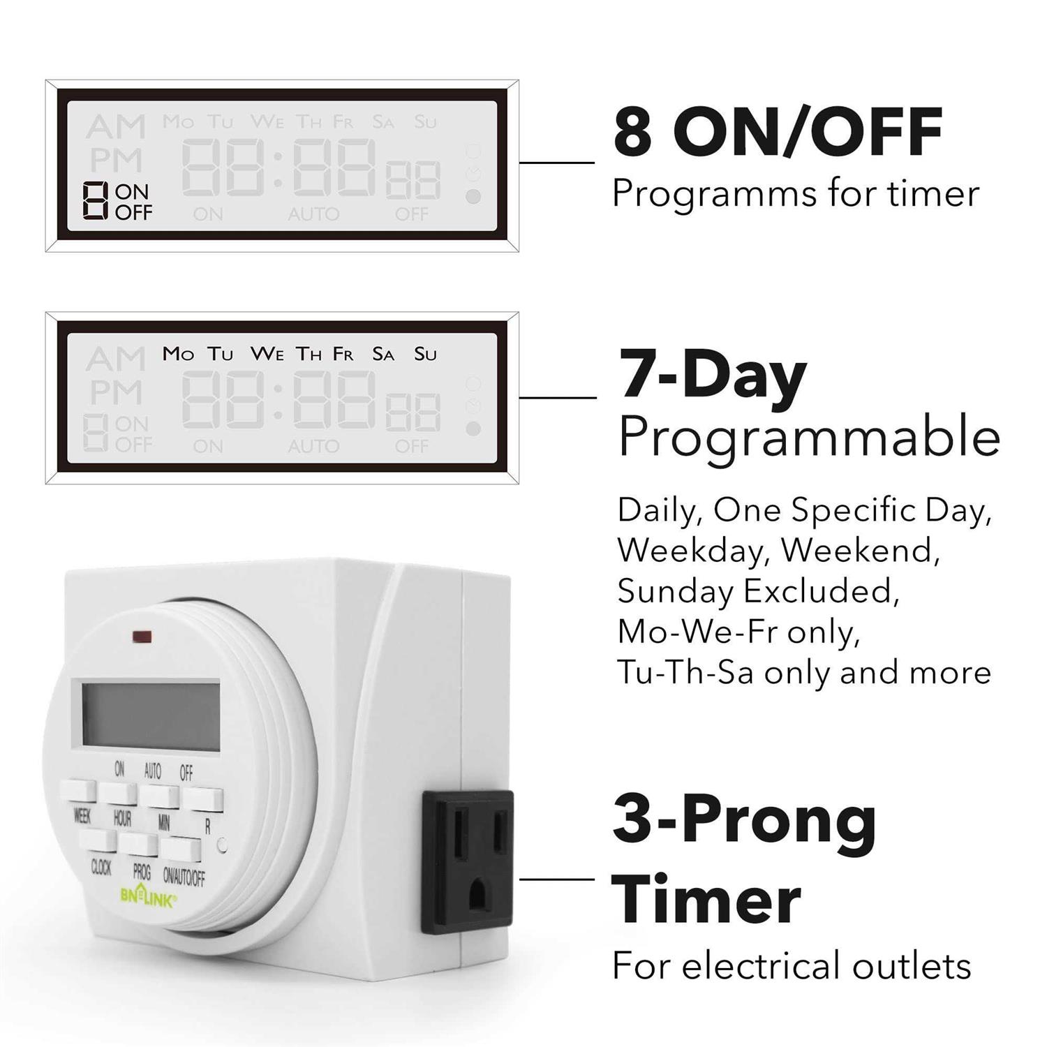 Bn-link 7 Day Heavy Duty Digital Programmable Timer Fd60 U6