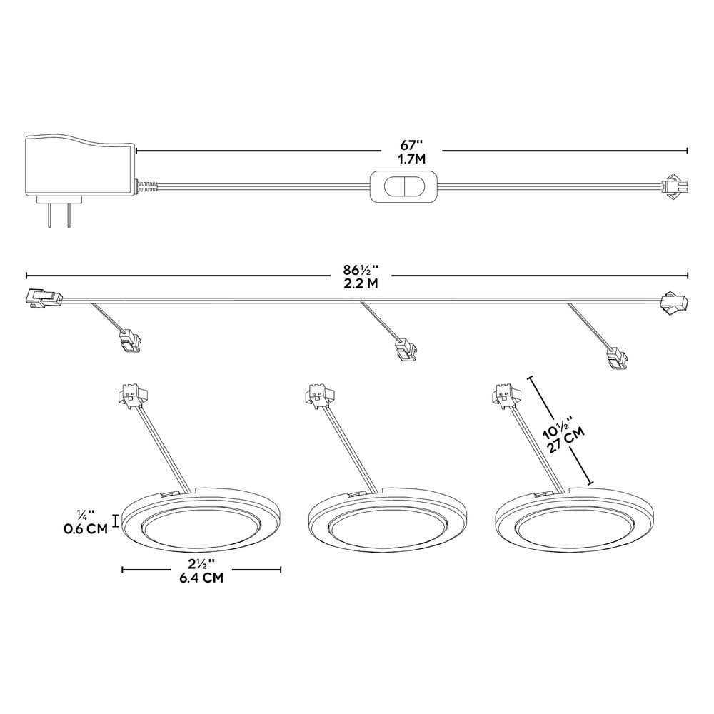 Bazz LED Under Cabinet Puck Light U16003WD