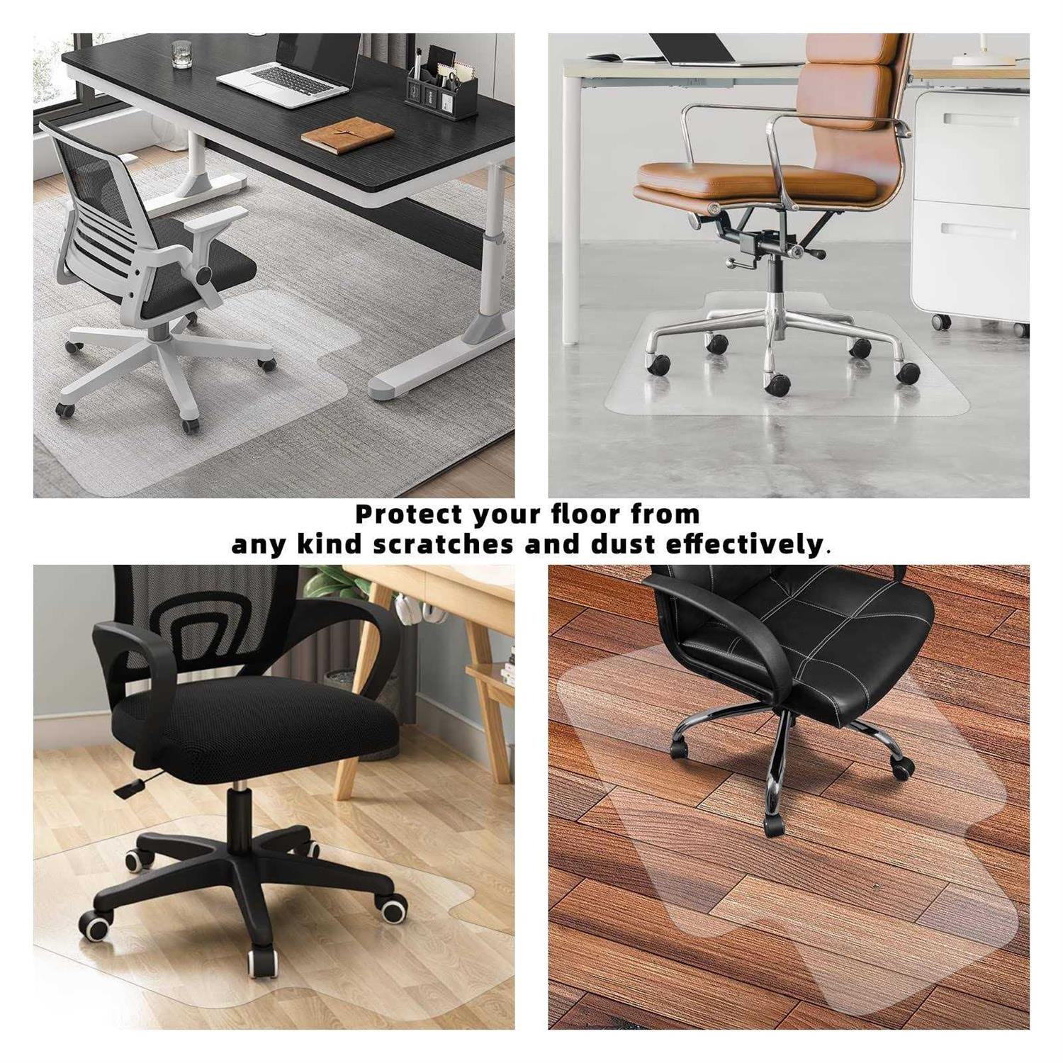 BesWin Office Chair Mat for Hardwood Floor 36×48 Clear Pvc Desk Chair Mat