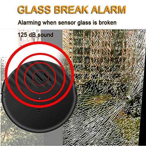Window Alarm Glass Break Sensors 3Pcs Ultra-Slim Anti-Theft Vibration Detector Alarm for Home Office Security with 125dB Loud Alarm