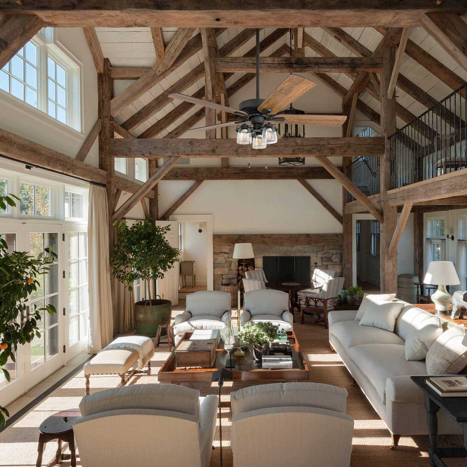 52 Prominence Home Briarcrest Bronze Farmhouse LED Ceiling Fan with Light