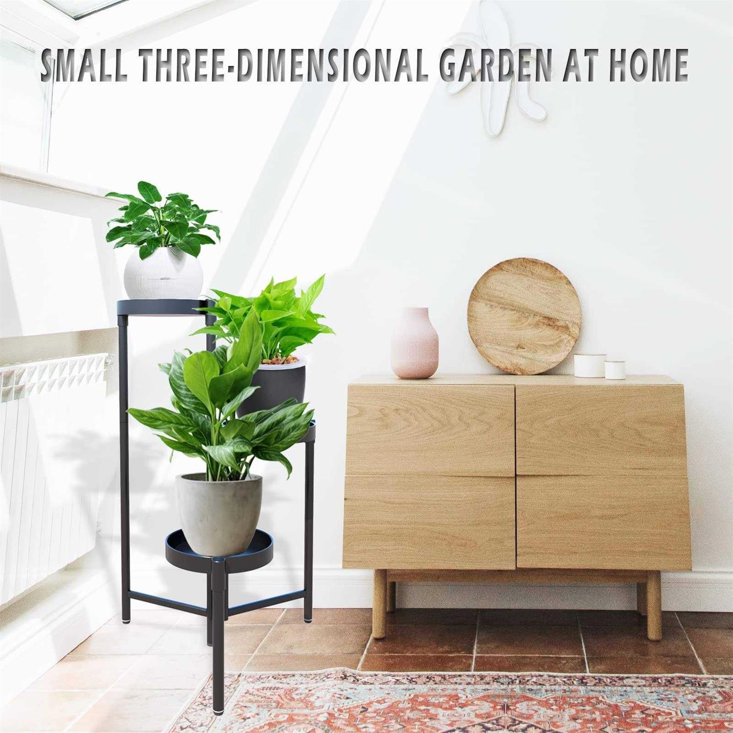 YisanCrafts Metal Plant Stand Shelf for Indoor Outdoor Plants Multiple 3 Tier Tall Tiered Flower Pot Holder Stands for corner