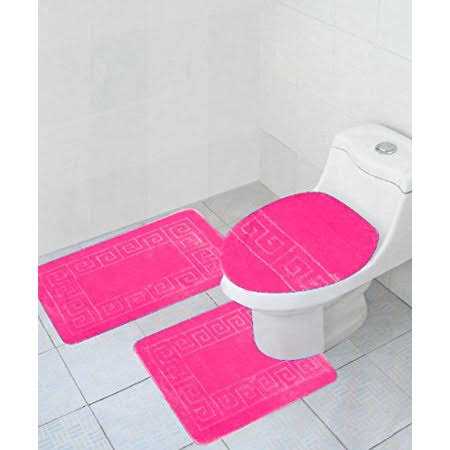 WPM WORLD PRODUCTS MART 3-Piece Bath Rug Set Pattern Bathroom Rug Set Rug