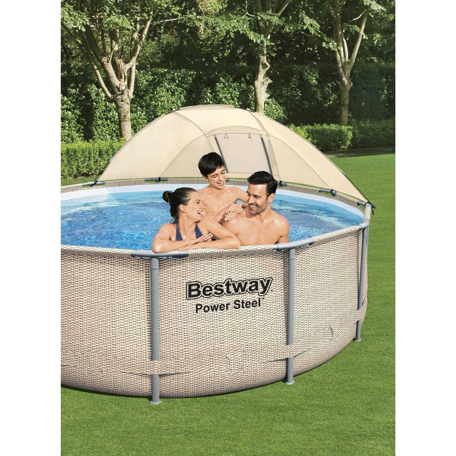 Bestway Power Steel 13′ x 42 inch Above Ground Swimming Pool Set with Canopy