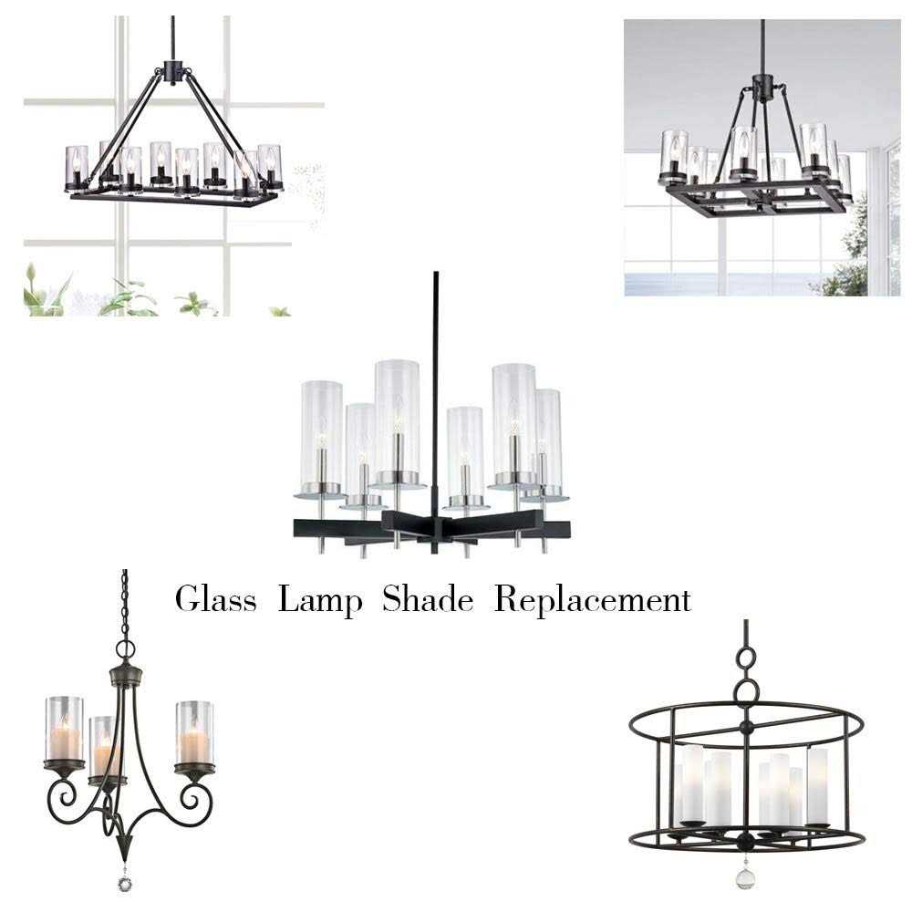 Sunwo Glass Shade Straight Cylinder Glass Lamp Shade Replacement with Multiple Effects