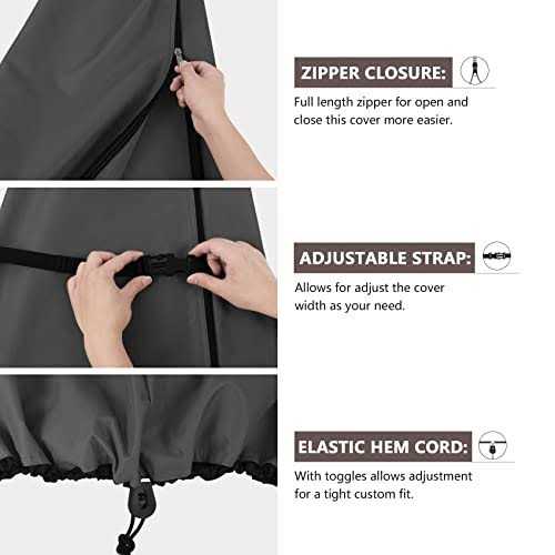 ULTCOVER Patio Umbrella Parasol Cover 600d Waterproof Outdoor Offset Banana Style Umbrella Cover