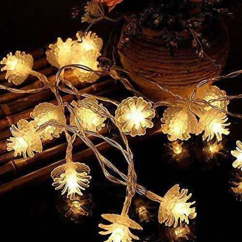 Wondershop 10ct Christmas LED String Lights with Sugared Pine cones Warm White GW