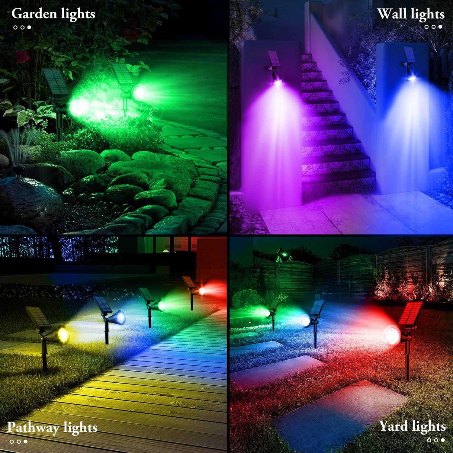 ALES 800 Lumen Solar spot Lights Outdoor,Solar spotlights Outdoor Waterproof,Solar Flood Landscape Pathway Lights for Tree