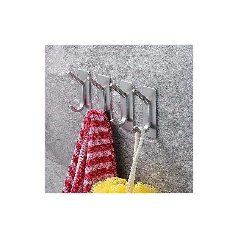 YIGII Towel Hook/Adhesive Hooks Wall Hooks for Coat/Robe/Towels Stick on Bathroom/Kitchen