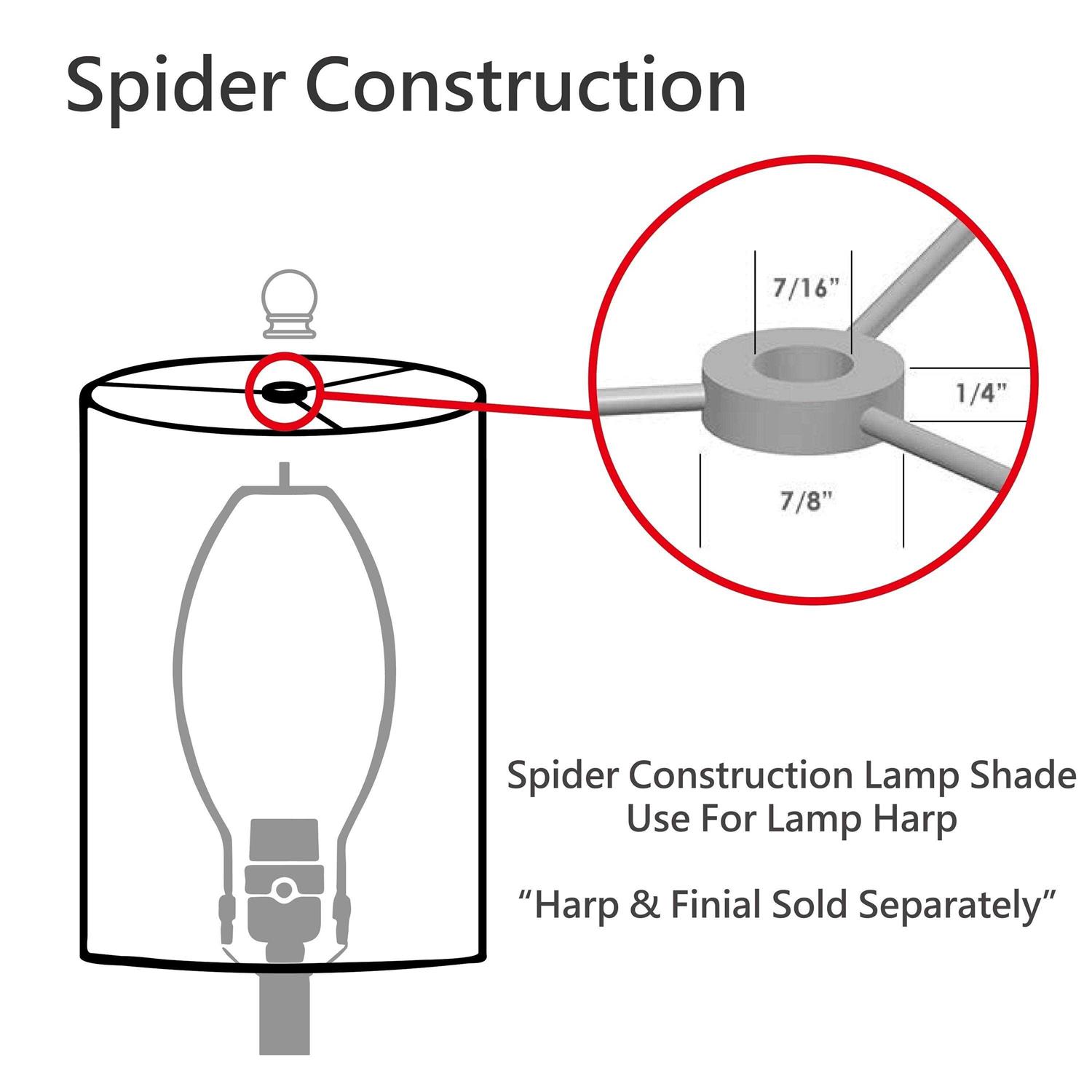 Aspen Creative 31028 Transitional Hardback Drum Shape Spider Construction Lamp Shade in Light