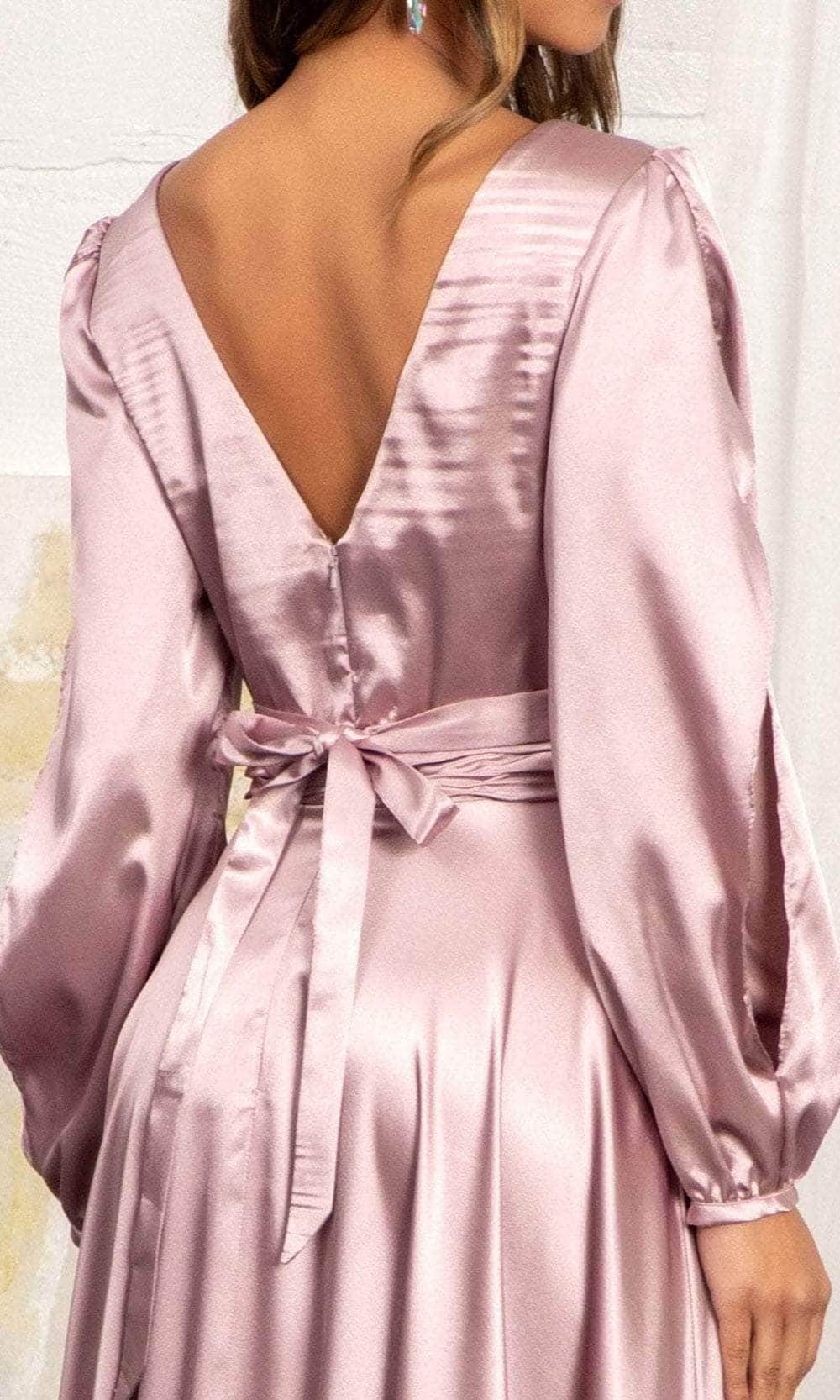 Split Sleeve High Slit Evening Dress