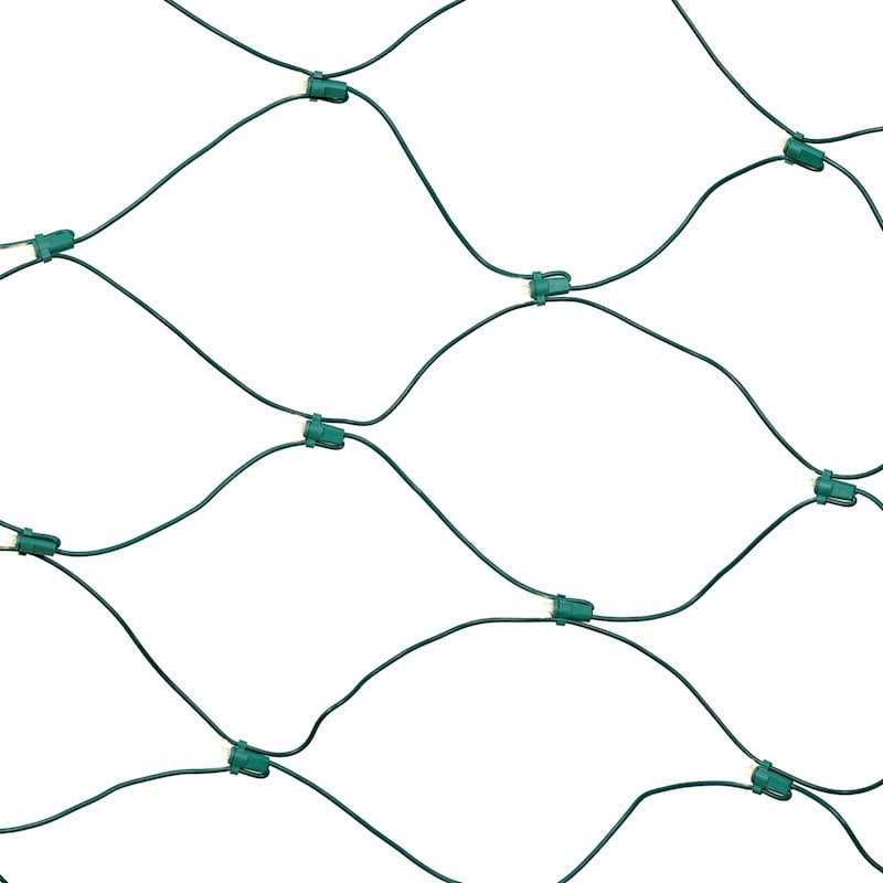 At Home 150-Count Warm White Led Net String Lights with Green Wire
