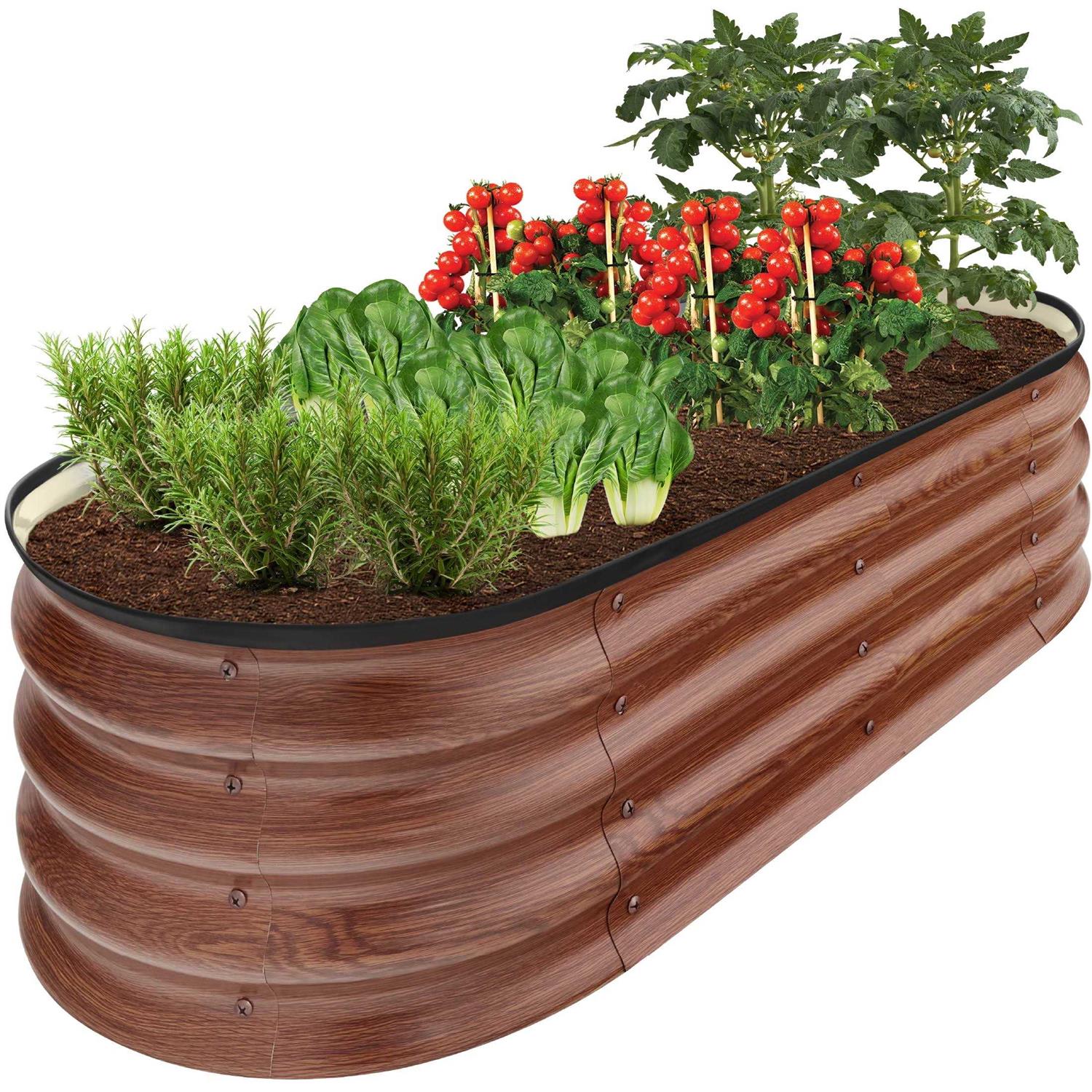 Best Choice Products Metal Raised Garden Bed Oval Outdoor
