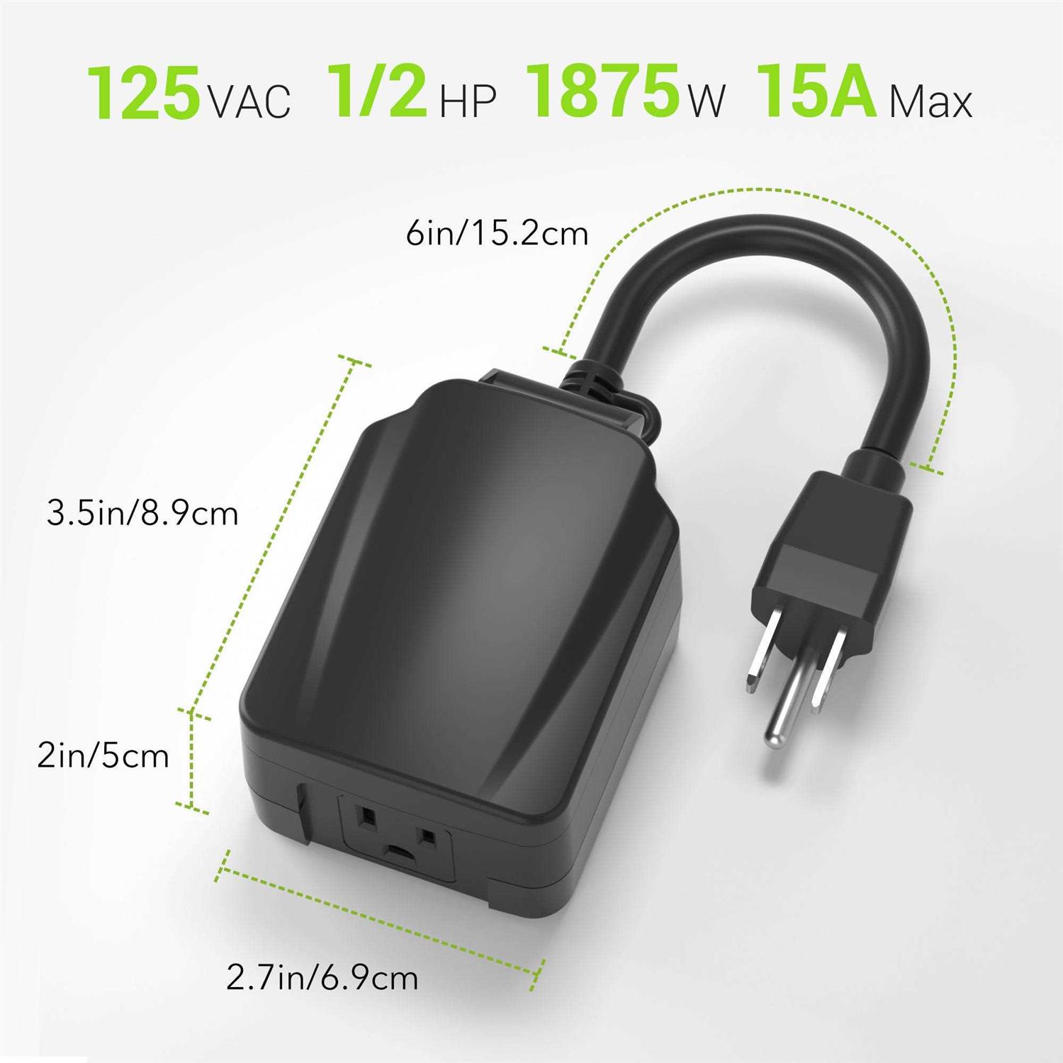 BN-LINK 24 Hour Mechanical Outdoor Light Timer with Silicone and Protective Covers, Waterproof and Dustproof