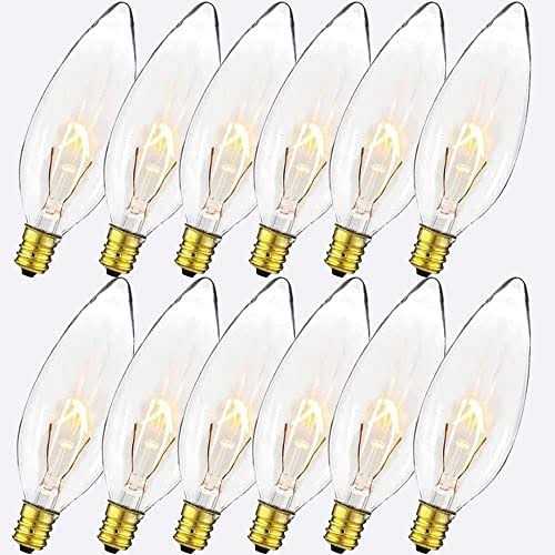 40 Watt Clear Candelabra Base 110V_120V,Flame Shaped Incandescent Chandelier Light Bulbs,Dimmable