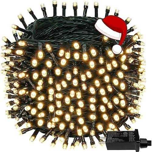 BHCLIGHT Extra-Long 95FT 240 LED Green Wire Christmas String Lights Outdoor/Indoor