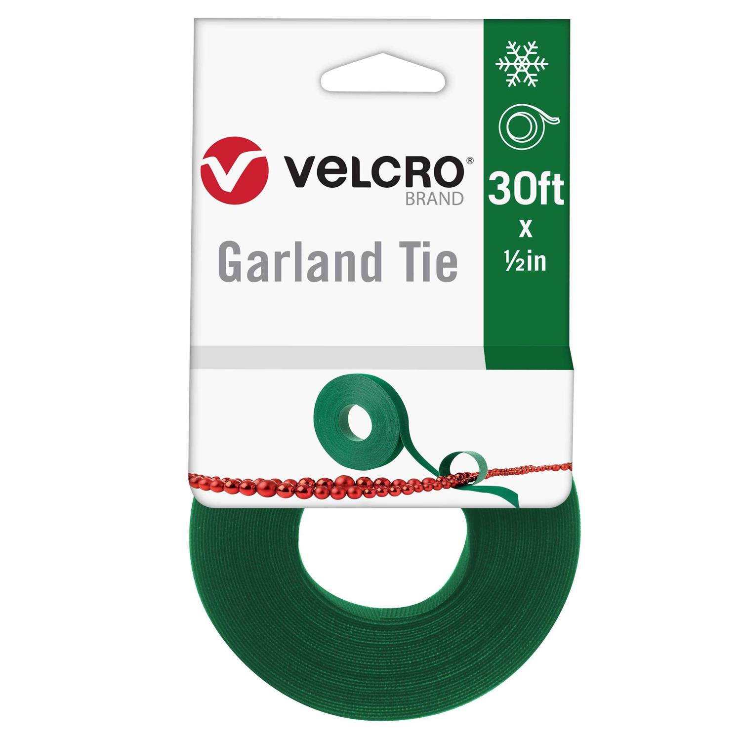 VELCRO Brand Holiday Garland Ties or Cable Straps Hang Garlands, Lights or Wreath