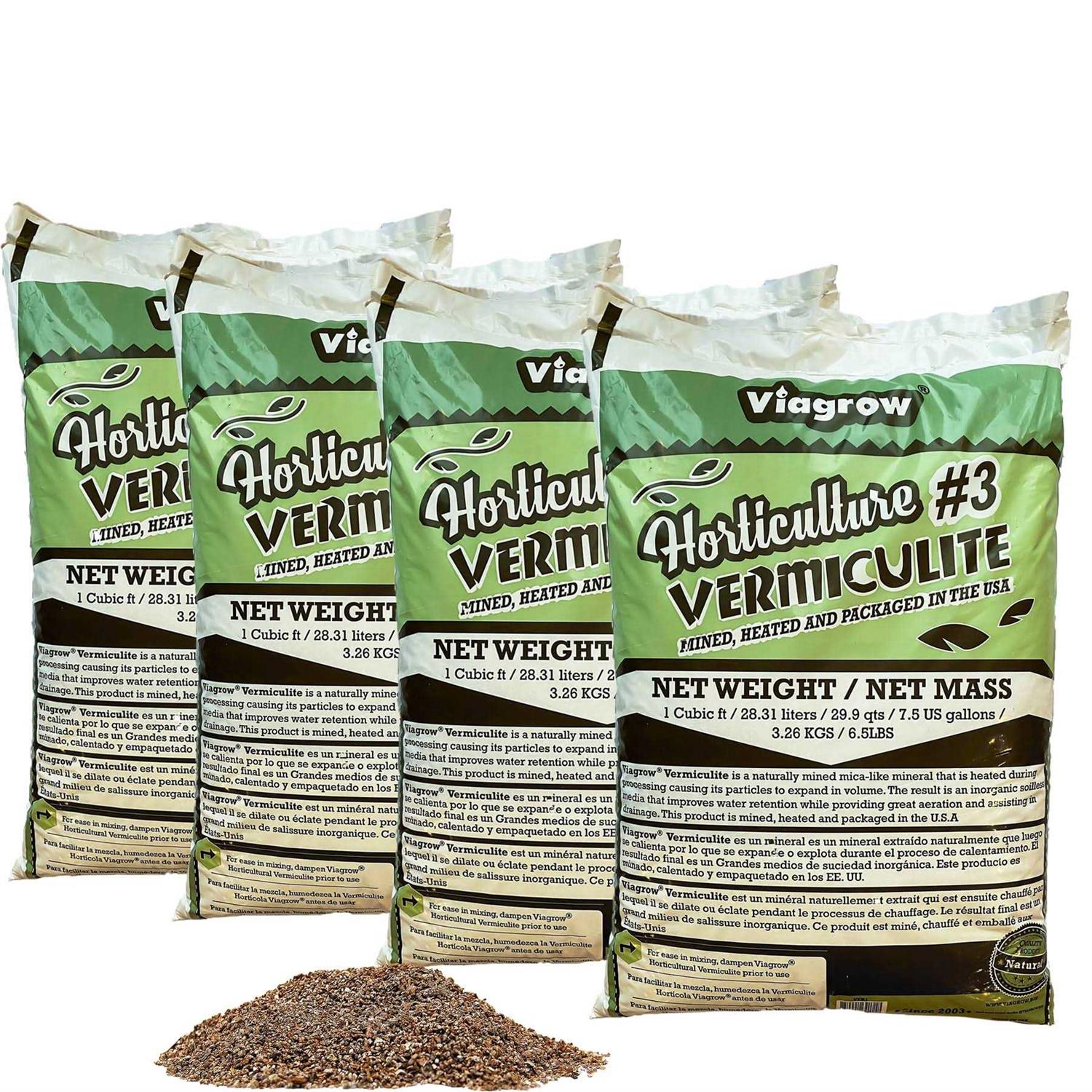 Viagrow Horticultural Vermiculite 29.9 Quarts/ 1 cubic ft / 7.5 gallons / 28.25 liters