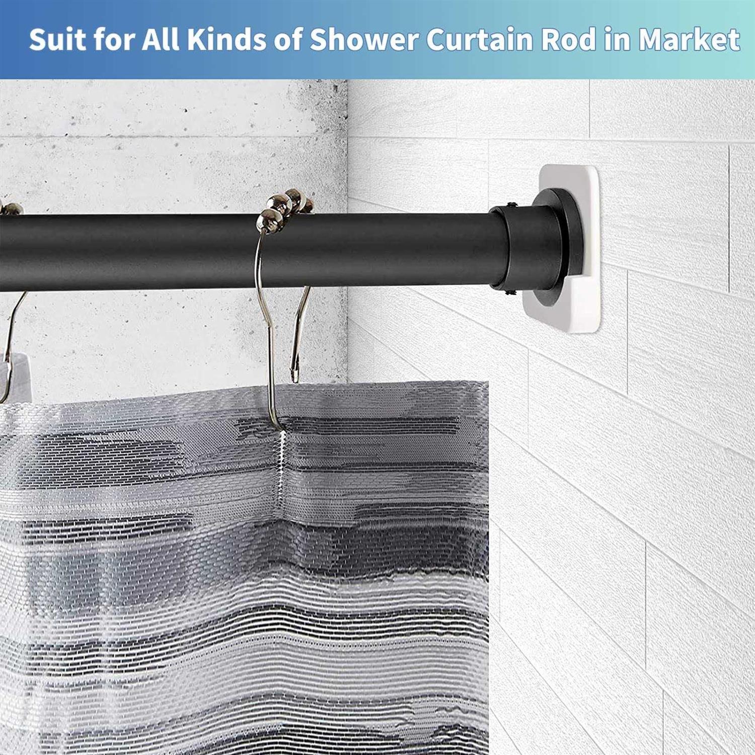 Adhesive Shower Curtain Rod Tension Holder,Shower Curtain Rod Holder,Shower Rod Mount Retainer