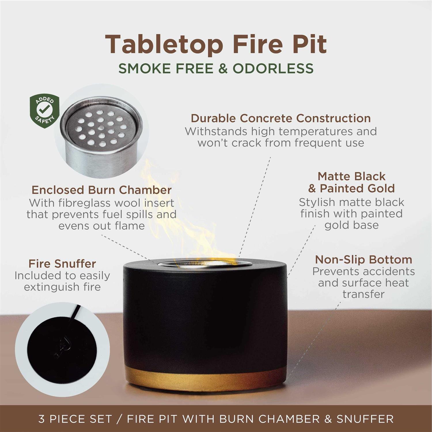 Tabletop Fire Pit for Indoor or Outdoor Use Smokeless and Odorless Table Top Fire Pit Bowl Perfect for S’More, Party and Gifts