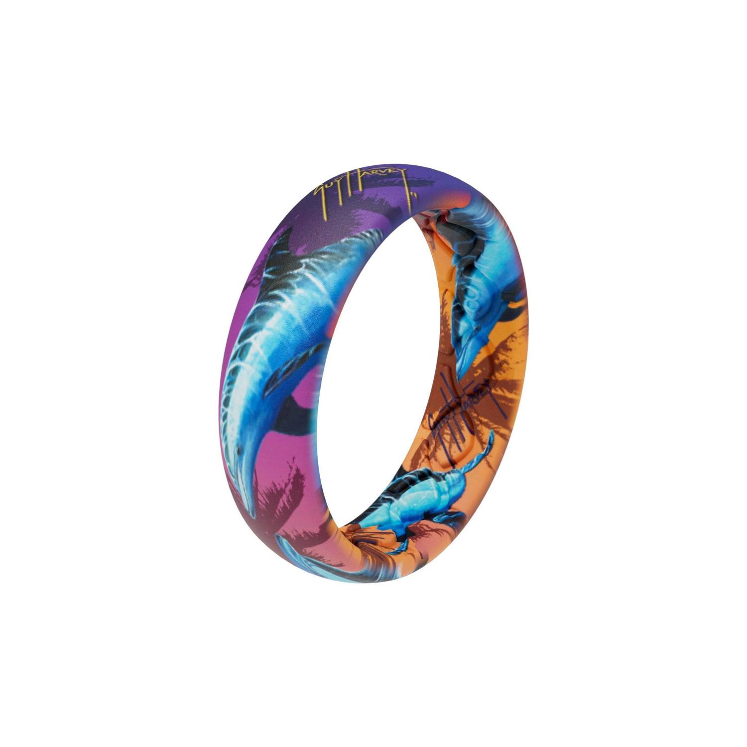 Women Groove Life Guy Harvey Dolphin Thin Silicone Ring