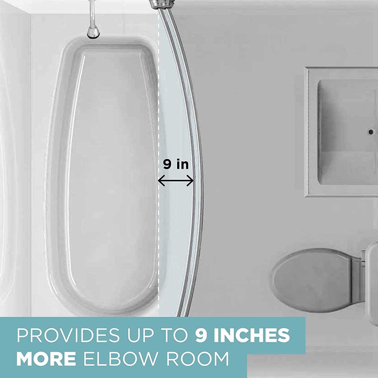 Zenna Home NeverRust Aluminum Double Curved Tension Shower Curtain Rod