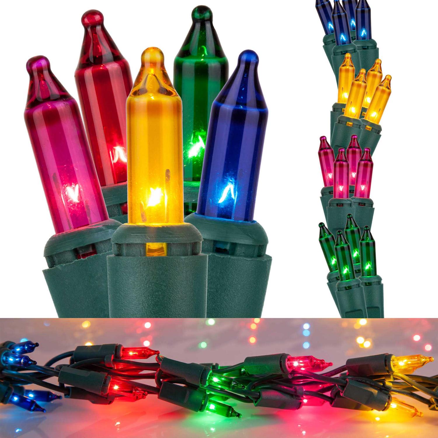 Wintergreen Lighting 9′ Garland Lights 300 Multicolored Lamps