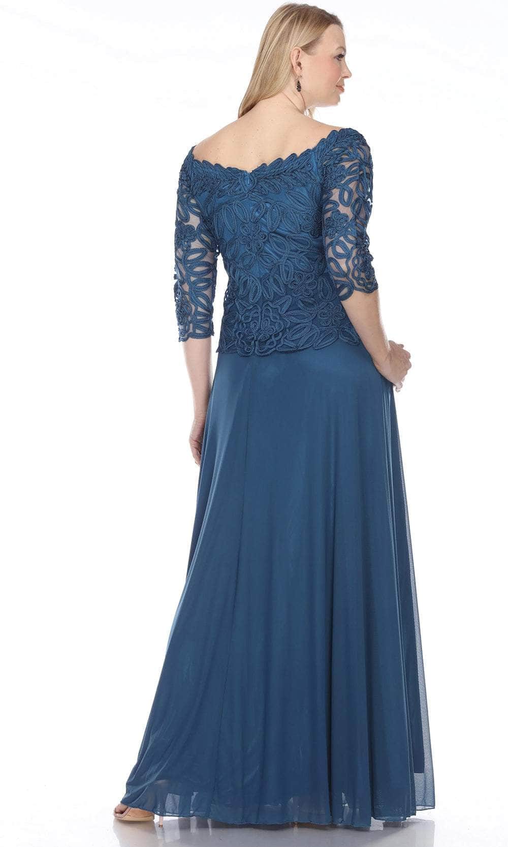 Lace 3/4 Sleeve Evening Gown