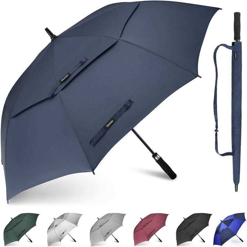 TradMall Travel Umbrella Windproof with 46 Inches Large Canopy 10 Reinforced Fiberglass Ribs Ergonomic Handle Auto Open & Close