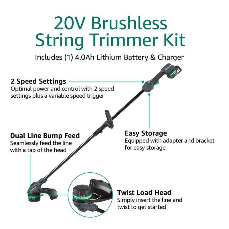 Amazon Brand Denali by Skil 20v Brushless 13-inch String Trimmer Kit