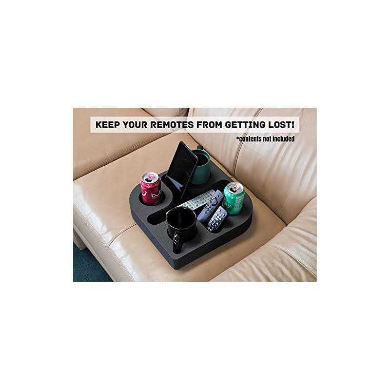 Polar Whale Couch Drink Holder Durable Black Foam Stylish Refreshment Tray For S