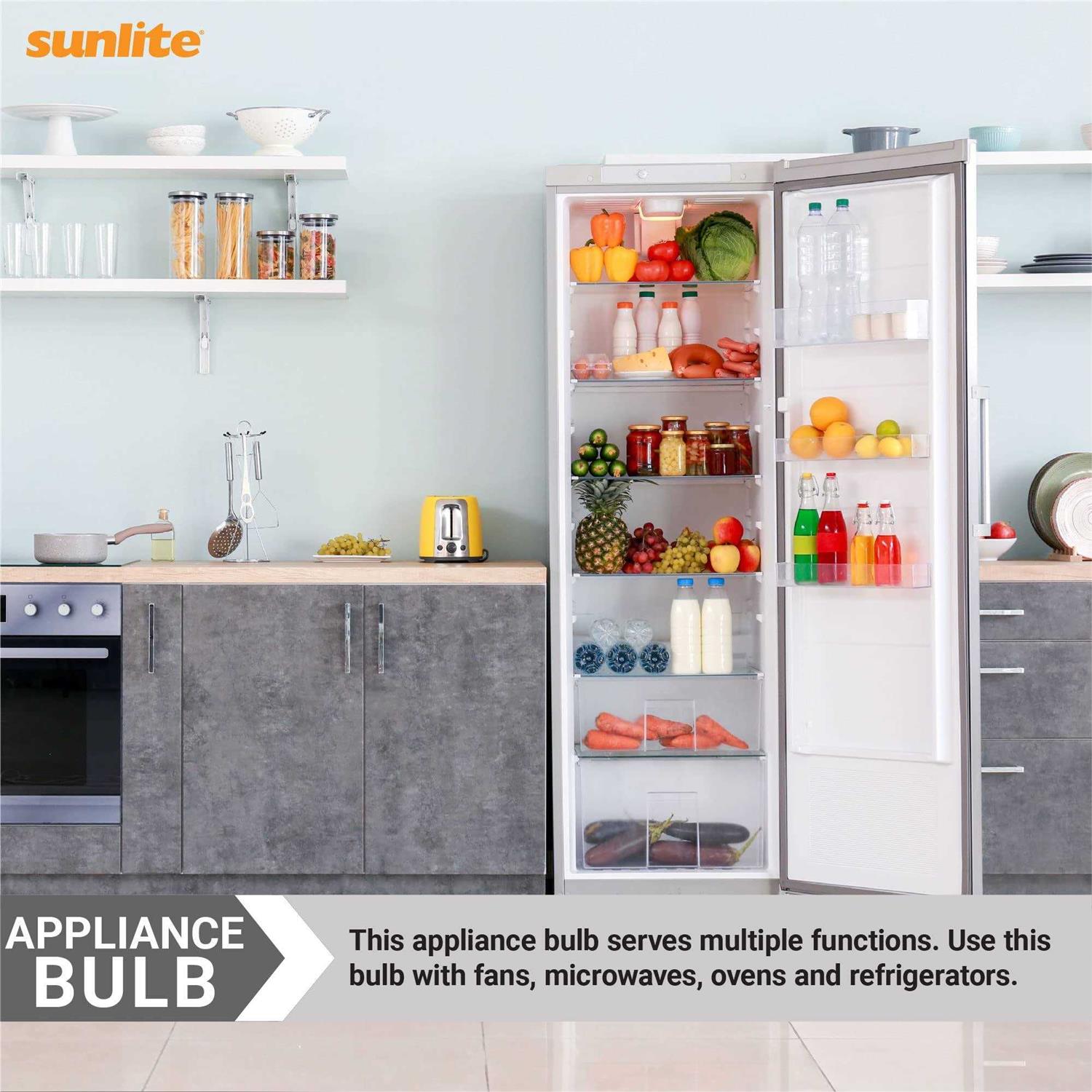 12pk Sunlite 60w A15 130v Medium Base Clear Appliance Light Bulb