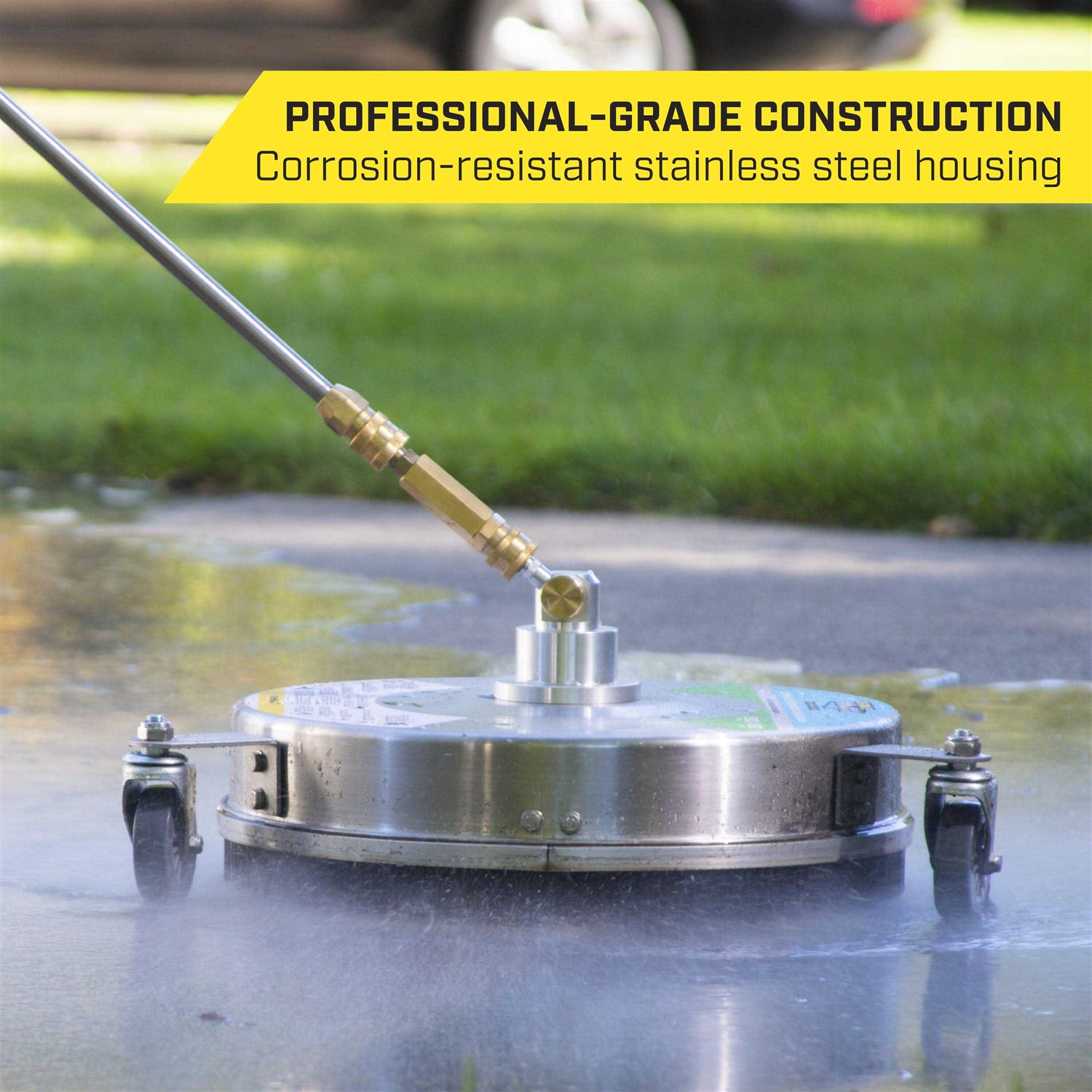 SurfaceMaxx 14.5-in 4500 PSI Rotating Surface Cleaner for Gas Pressure Washers Stainless Steel