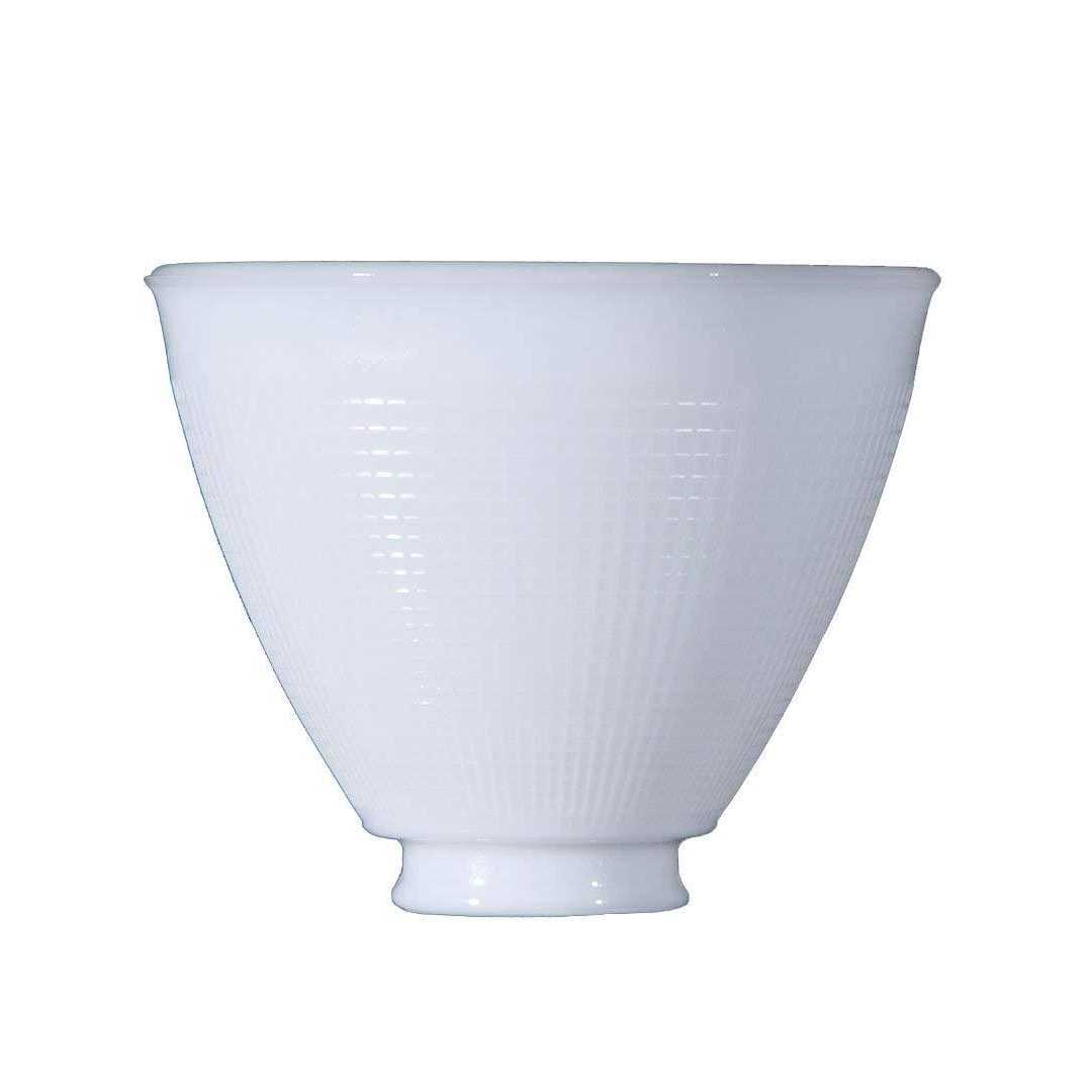 B&p Lamp 6 Inch Top Diameter I.E.S Style White Opal Glass Reflector Shade With Waffle Pattern Glass 08390
