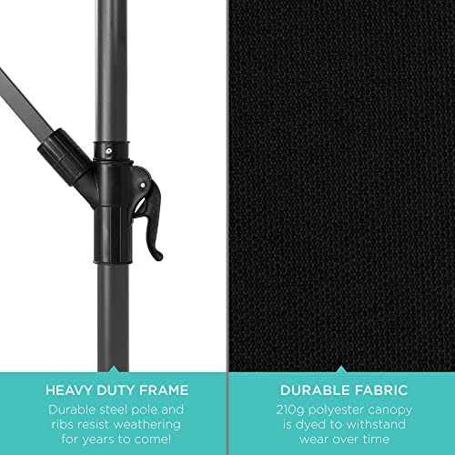 Best Choice Products 10ft Offset Hanging Outdoor Market Patio Umbrella w/ Easy Tilt Adjustment