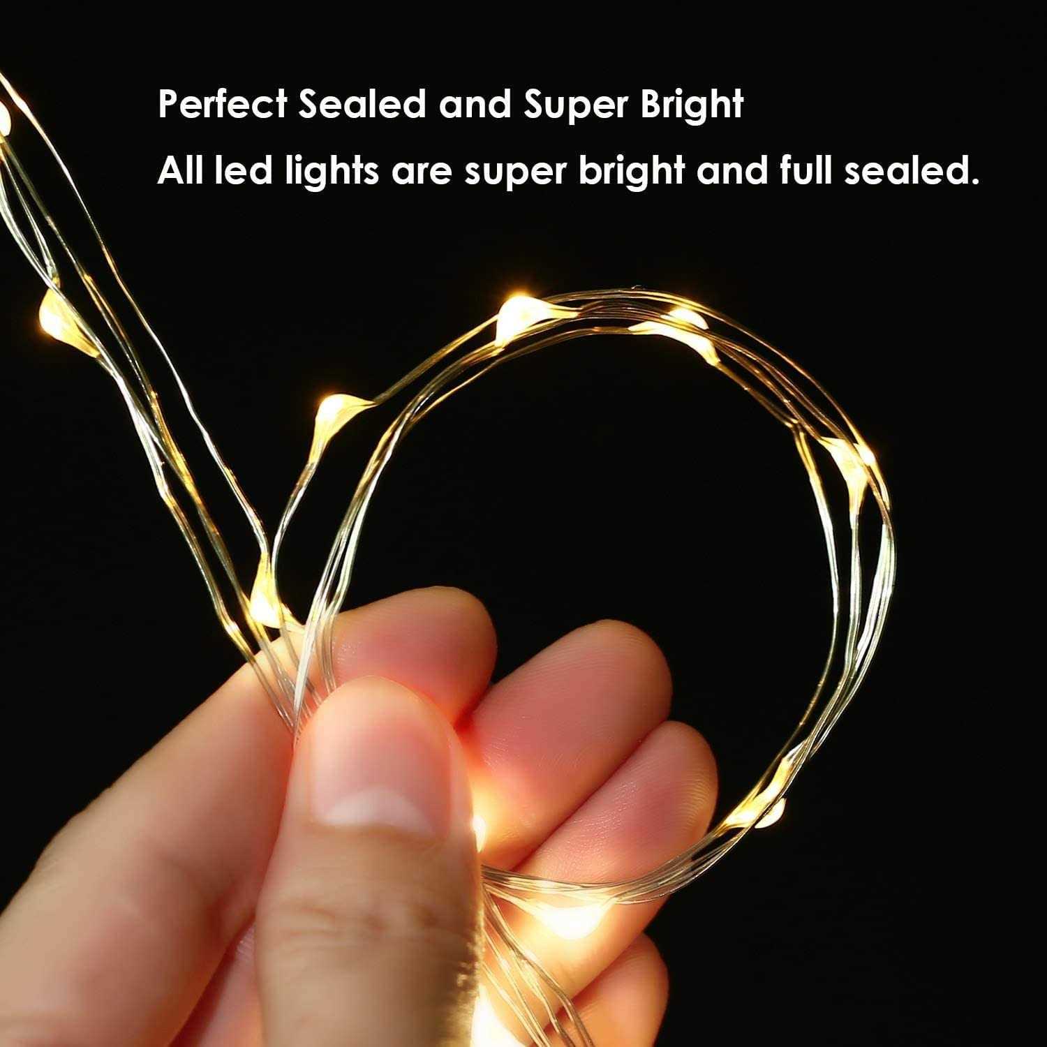 12 Pack Fairy Lights Battery Operated 3 Speed Mode 12 Extra Batteries for Replacement