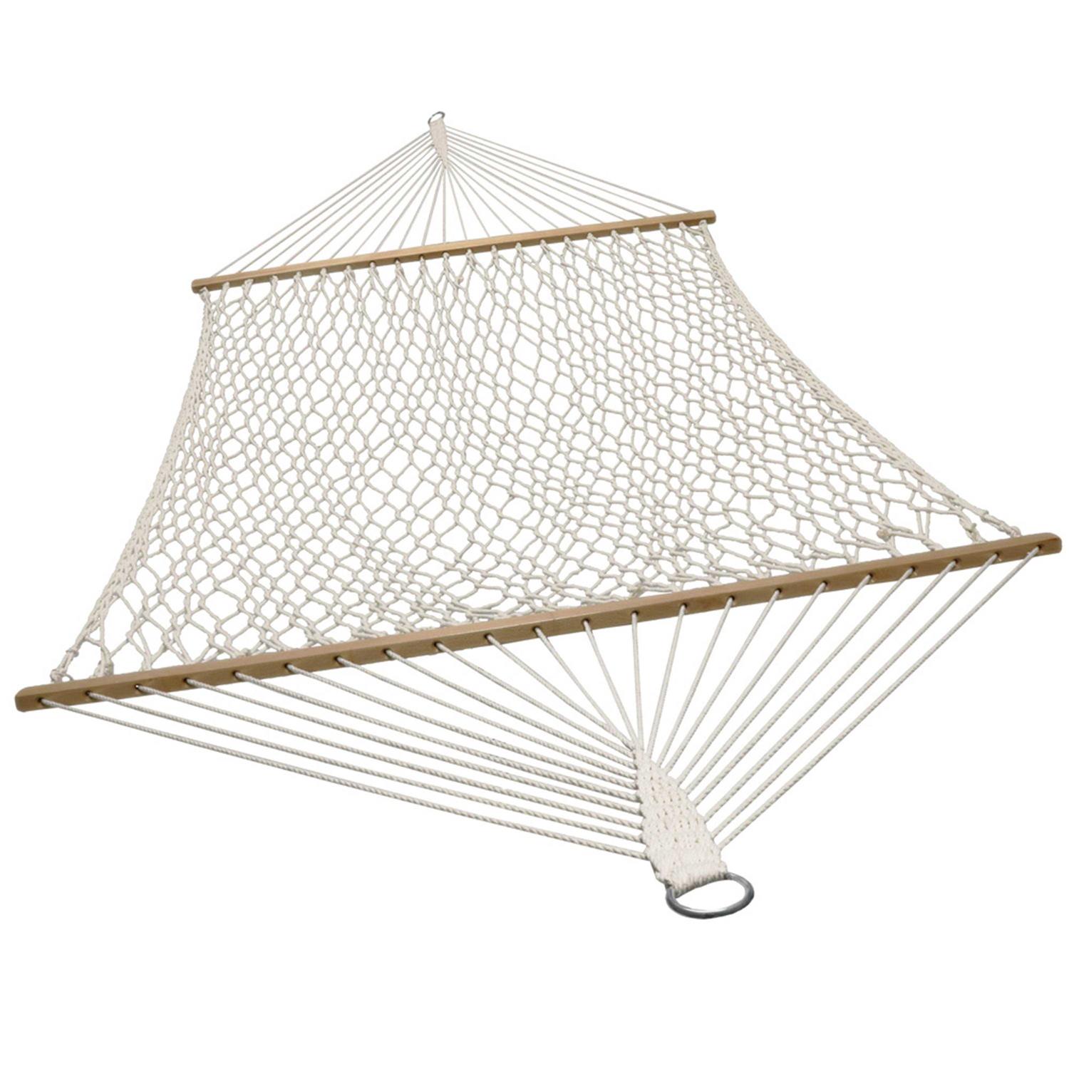Sunnydaze 2-Person Cotton Rope Hammock with Spreader Bars